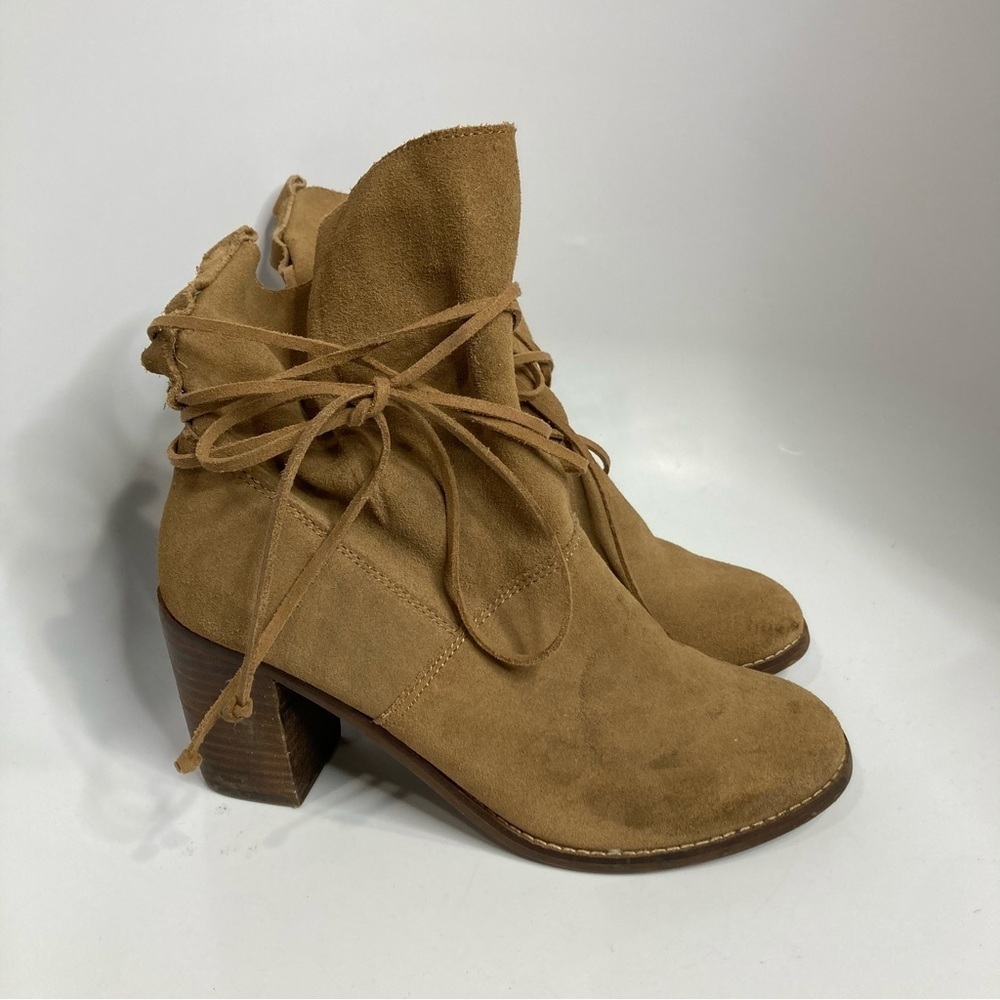 Toms suede leather‎ boots heeled boots size 8